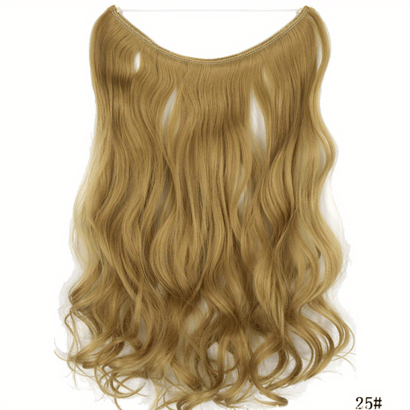 Long Curly Wavy Hair Extensions with Fish Line for Women Girls