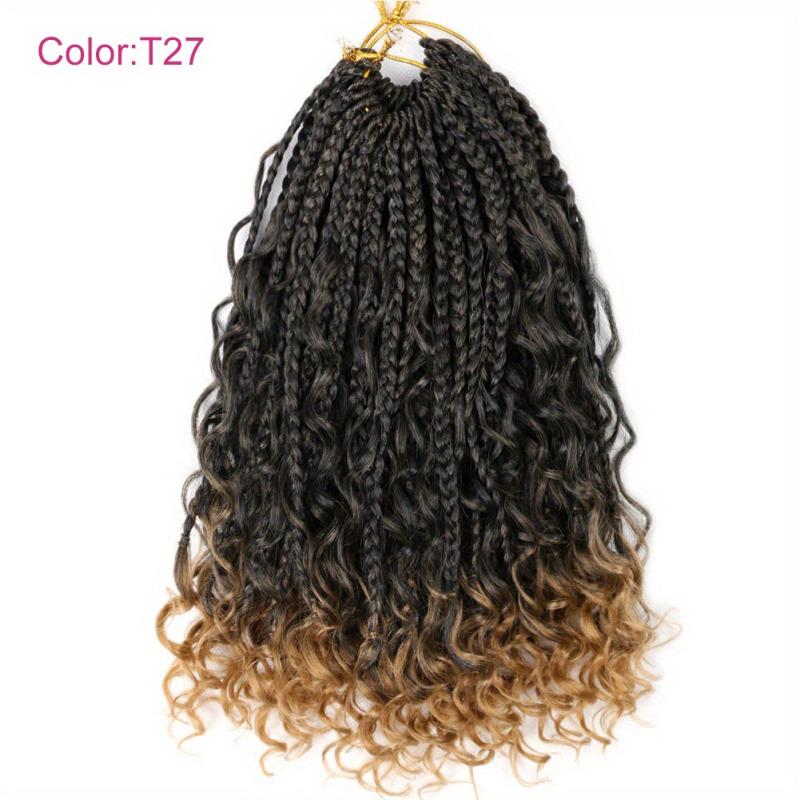 35 56 Cm Box Braids Crochet Hair Extensions Curly Synthetic Hair Extensions