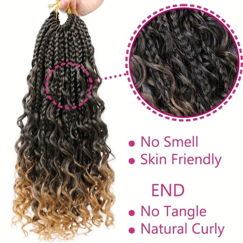 35 56 Cm Box Braids Crochet Hair Extensions Curly Synthetic Hair Extensions