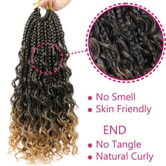35 56 Cm Box Braids Crochet Hair Extensions Curly Synthetic Hair Extensions
