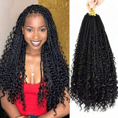 35 56 Cm Box Braids Crochet Hair Extensions Curly Synthetic Hair Extensions