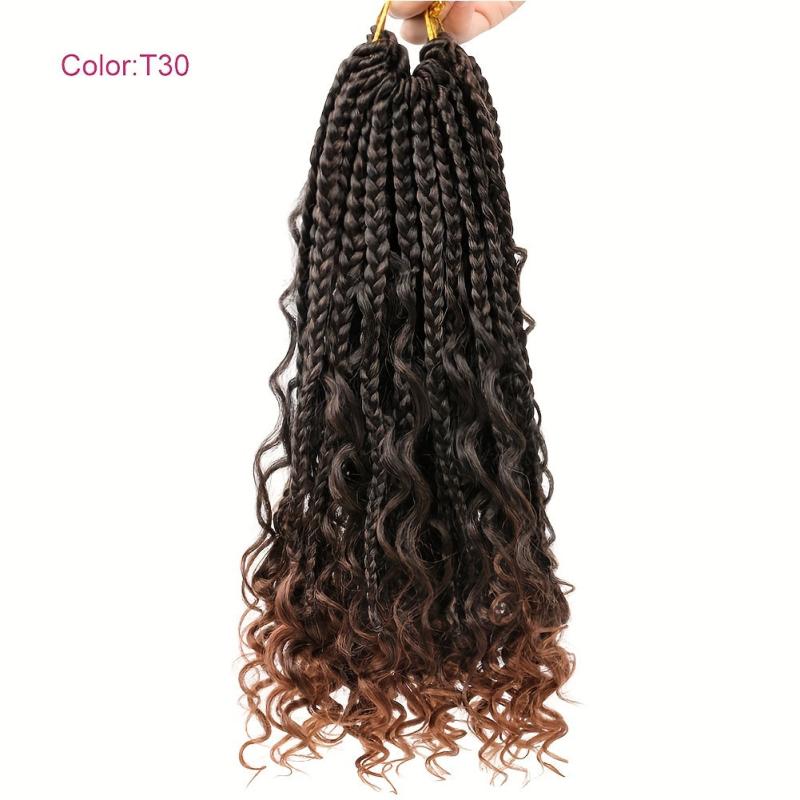 35 56 Cm Box Braids Crochet Hair Extensions Curly Synthetic Hair Extensions