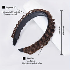 Twist Braided Headband Wide Hair Chunky Plaited Synthetic Braids Hairpiece