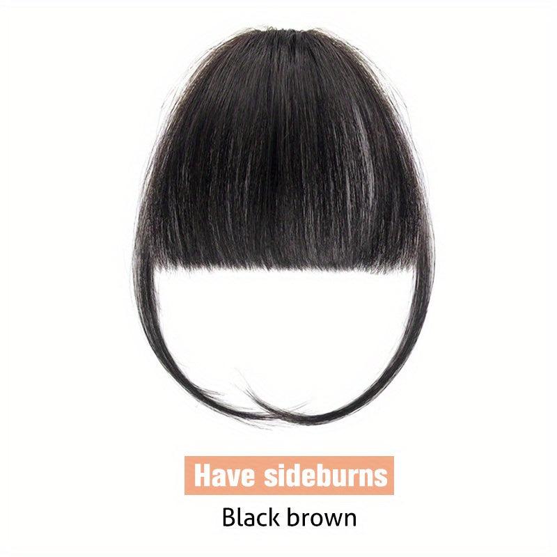 Clip In Air Bangs 100% Human Hair Natural Looking Straight Hair Bangs for Women