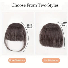 Clip In Air Bangs 100% Human Hair Natural Looking Straight Hair Bangs for Women