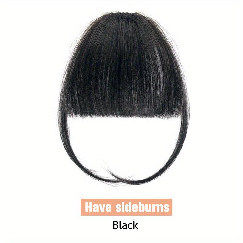 Clip In Air Bangs 100% Human Hair Natural Looking Straight Hair Bangs for Women