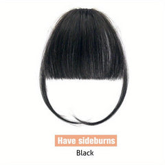 Clip In Air Bangs 100% Human Hair Natural Looking Straight Hair Bangs for Women
