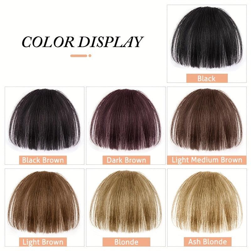 Clip In Air Bangs 100% Human Hair Natural Looking Straight Hair Bangs for Women
