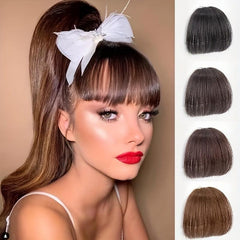 Clip In Air Bangs 100% Human Hair Natural Looking Straight Hair Bangs for Women