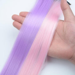 10 Pcs Ombre Purple Clip-In Extensions 55-88 Cm Synthetic Colorful