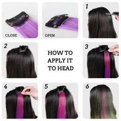 10 Pcs Ombre Purple Clip-In Extensions 55-88 Cm Synthetic Colorful