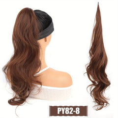 76 2 Cm I tip Elastic Wrap Ponytail Extension Long Curly Wavy Synthetic