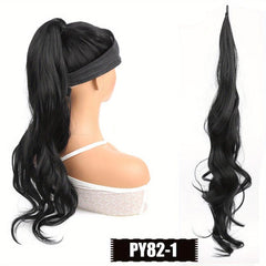 76 2 Cm I tip Elastic Wrap Ponytail Extension Long Curly Wavy Synthetic
