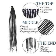 60 96 Cm 10 Strands Dreadlocks Extensions Thin Long Dreads Crochet Hair