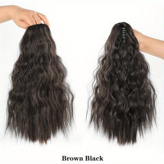 Short Wavy Corn Ponytail Extensions for Women Girls