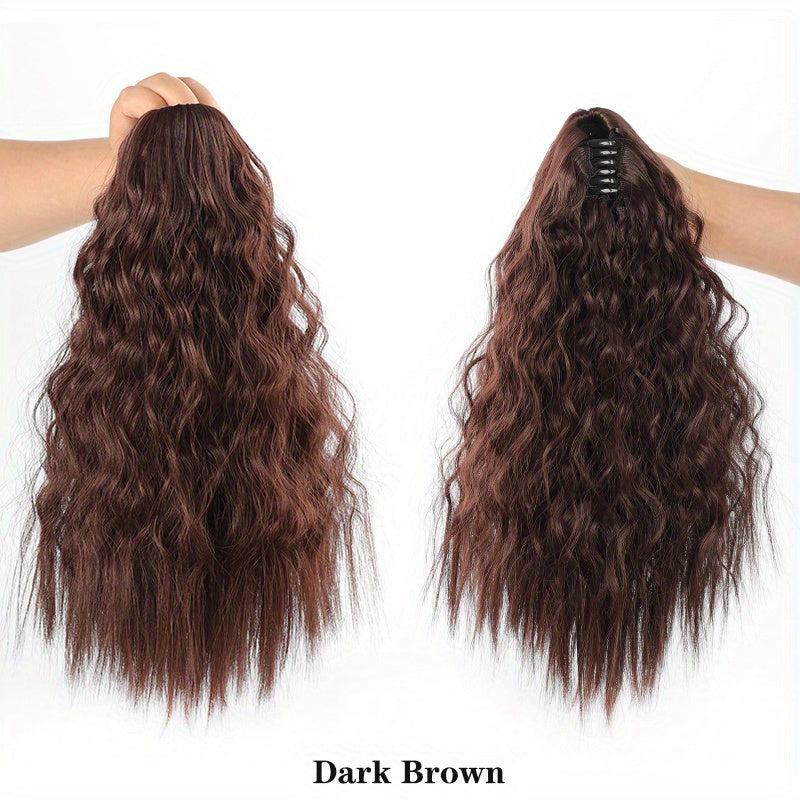 Short Wavy Corn Ponytail Extensions for Women Girls