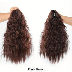 Short Wavy Corn Ponytail Extensions for Women Girls