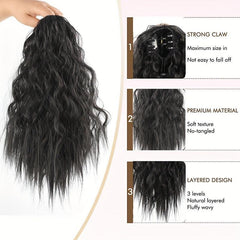 Short Wavy Corn Ponytail Extensions for Women Girls