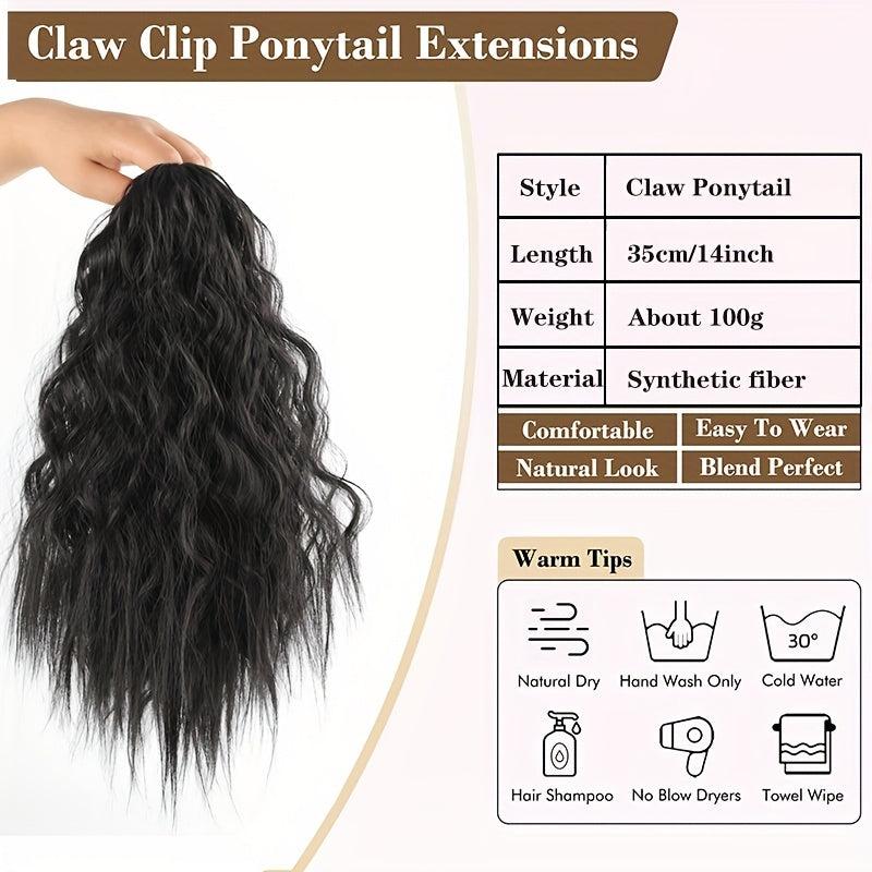 Short Wavy Corn Ponytail Extensions for Women Girls