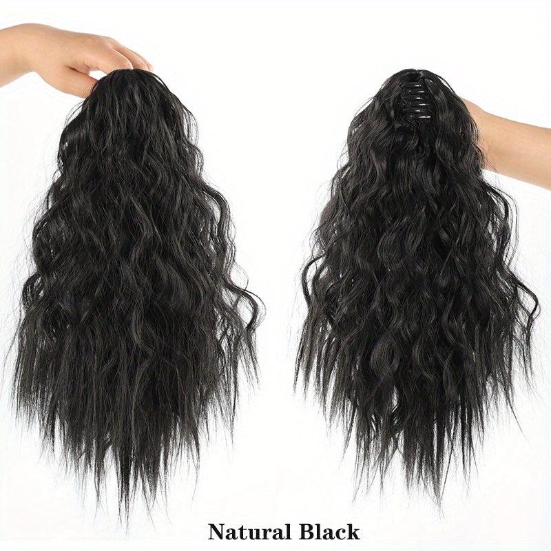 Short Wavy Corn Ponytail Extensions for Women Girls