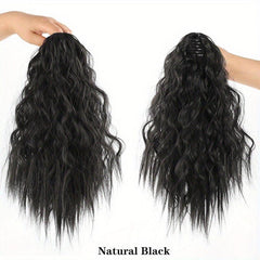 Short Wavy Corn Ponytail Extensions for Women Girls