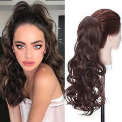 Long Curly Wavy Ponytail Hair Extensions Jaw Claw In Synthetic Fiber Hair Piece