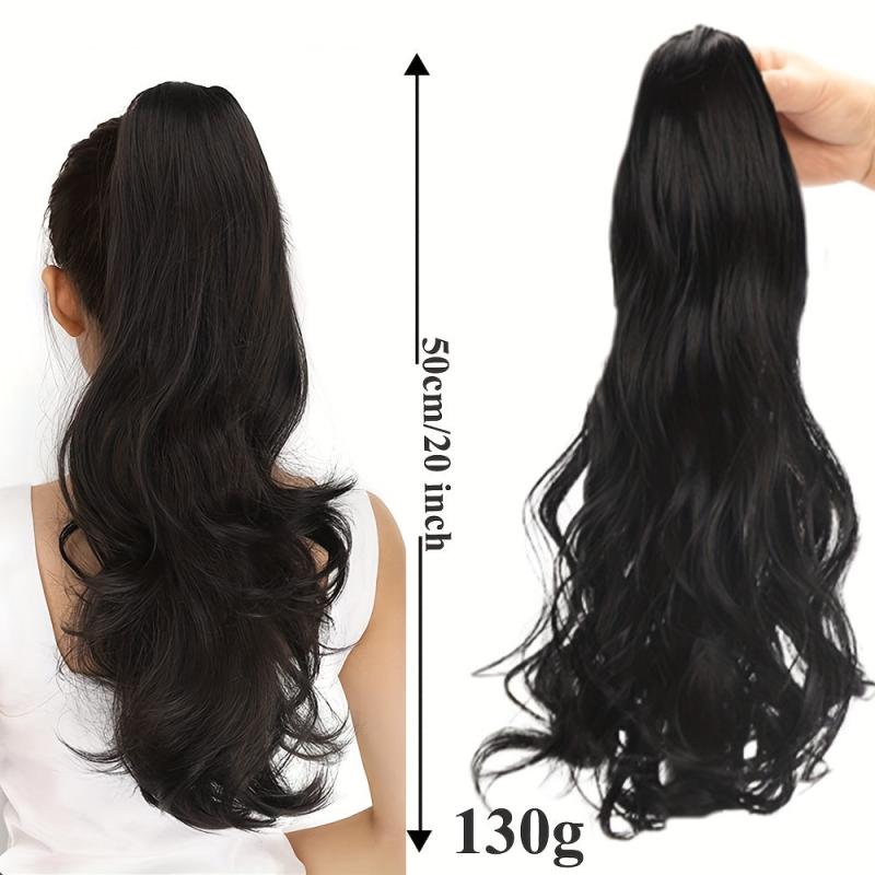 Long Curly Wavy Ponytail Hair Extensions Jaw Claw In Synthetic Fiber Hair Piece