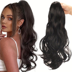 Long Curly Wavy Ponytail Hair Extensions Jaw Claw In Synthetic Fiber Hair Piece