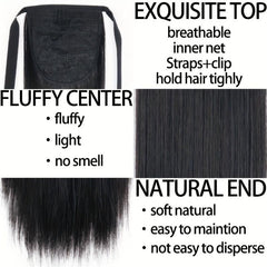 Synthetic Long Straight Ponytail Brown Hair Extension Woman