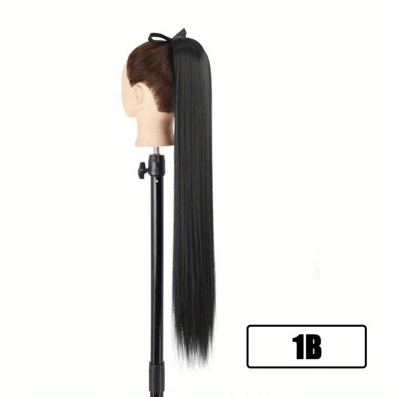 Synthetic Long Straight Ponytail Brown Hair Extension Woman