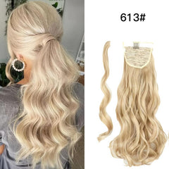 55 88Cm Long Body Wave Ponytail Extensions Natural-Looking Hairpiece
