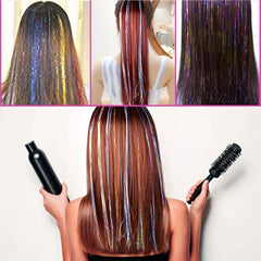 12pcs Glitter Clip On Hair Tinsel Kit for Women Girls - Parties Holidays Cosplay