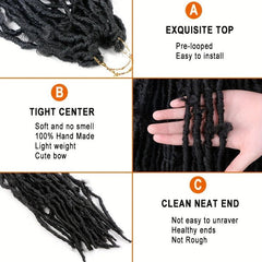 Butterfly Locs Hair Extensions 35cm-56cm Soft Messy Crochet Hair