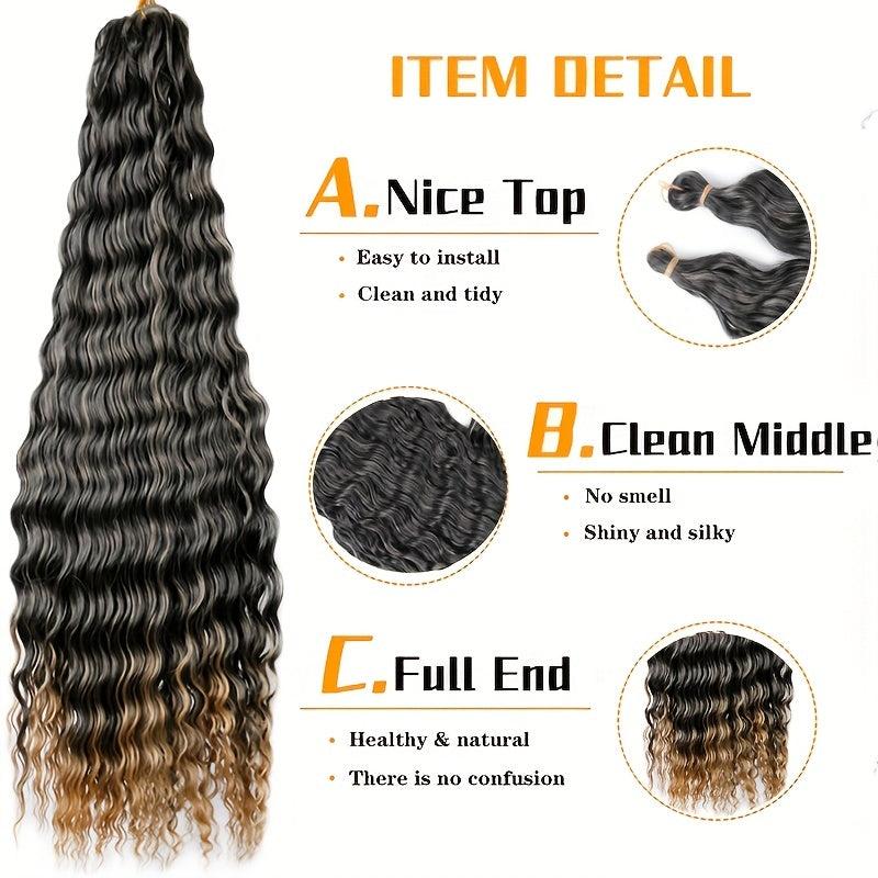 Long Curly Deep Wave Crochet Hair Extensions for Daily Use
