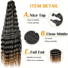 Long Curly Deep Wave Crochet Hair Extensions for Daily Use
