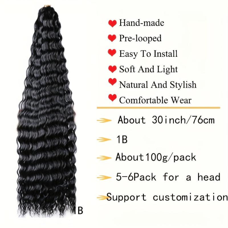 Long Curly Deep Wave Crochet Hair Extensions for Daily Use