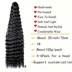 Long Curly Deep Wave Crochet Hair Extensions for Daily Use