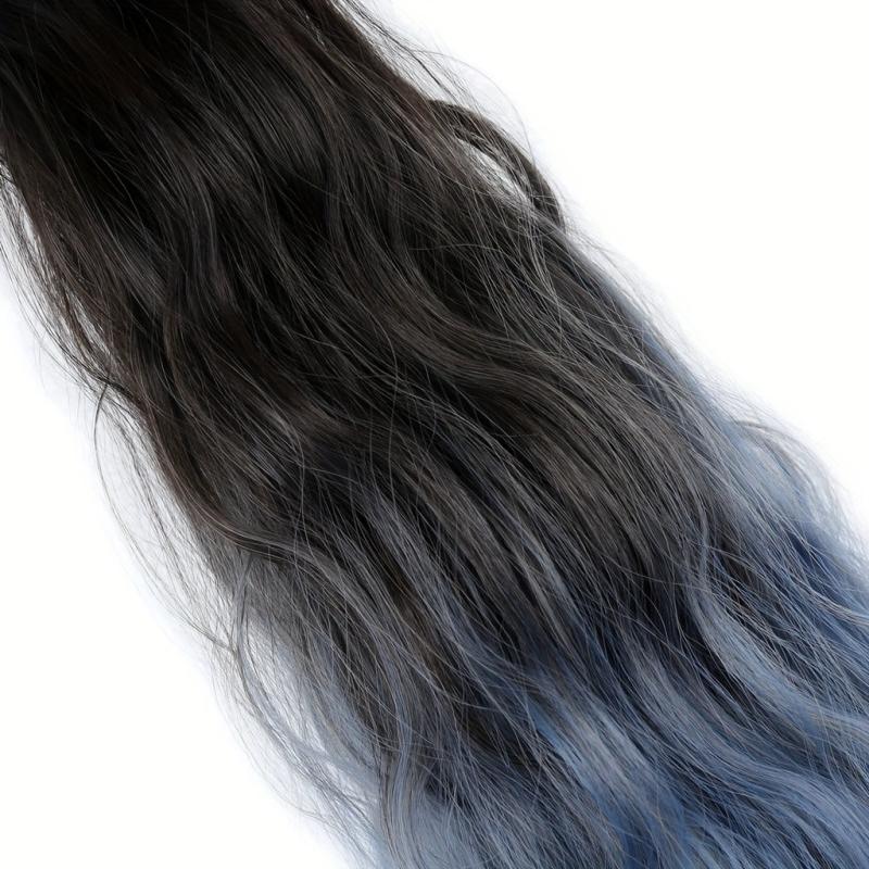 Water Wave Ponytail Wig Synthetic Grey Hair Extension