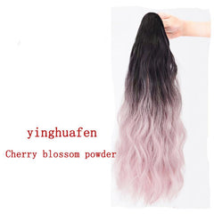 Water Wave Ponytail Wig Synthetic Grey Hair Extension