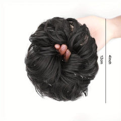 Brown Messy Bun Hair Piece Curly Extensions Ponytail Scrunchies Wrap