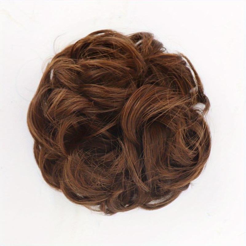 Brown Messy Bun Hair Piece Curly Extensions Ponytail Scrunchies Wrap