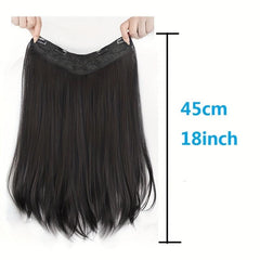 45 72 Cm V Shaped Hair Extensions Clip In Synthetic Fiber Straight Hair