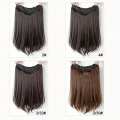 45 72 Cm V Shaped Hair Extensions Clip In Synthetic Fiber Straight Hair