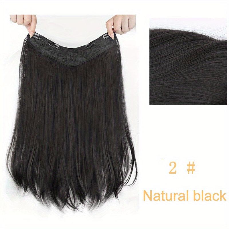 45 72 Cm V Shaped Hair Extensions Clip In Synthetic Fiber Straight Hair
