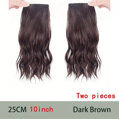 2pcs Curly Wavy Hair Pieces Clip In Extensions for Daily Use