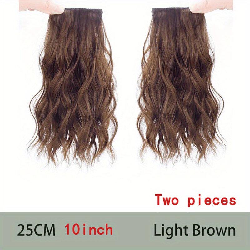 2pcs Curly Wavy Hair Pieces Clip In Extensions for Daily Use