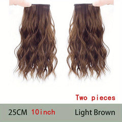 2pcs Curly Wavy Hair Pieces Clip In Extensions for Daily Use