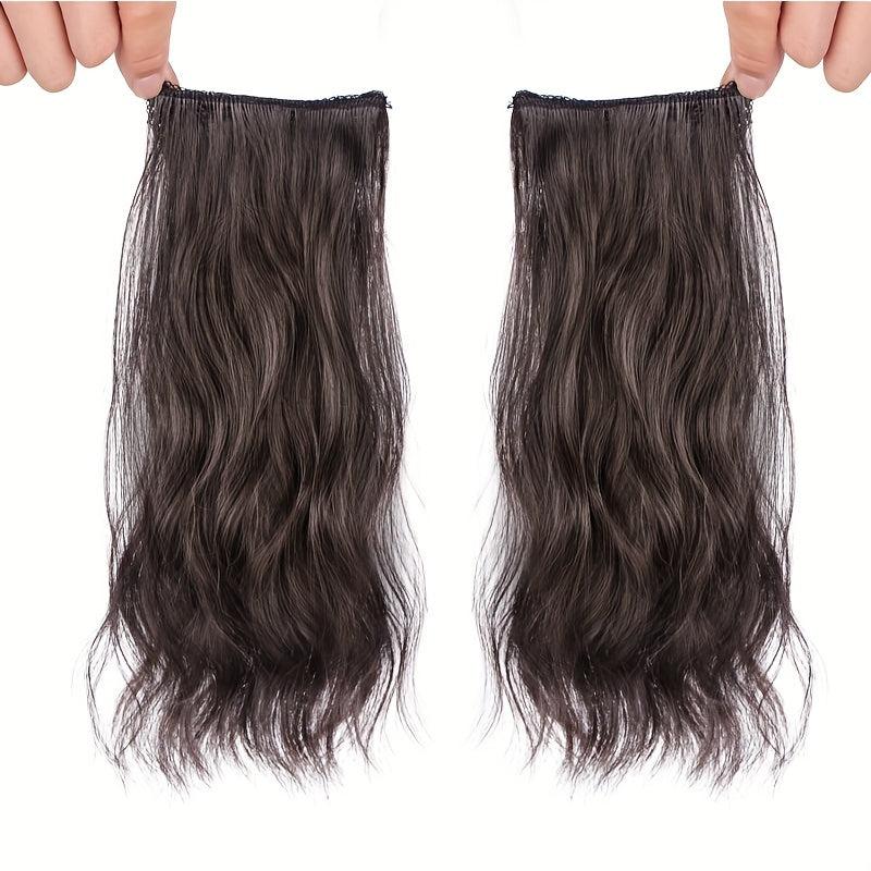 2pcs Curly Wavy Hair Pieces Clip In Extensions for Daily Use