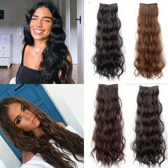 2pcs Curly Wavy Hair Pieces Clip In Extensions for Daily Use