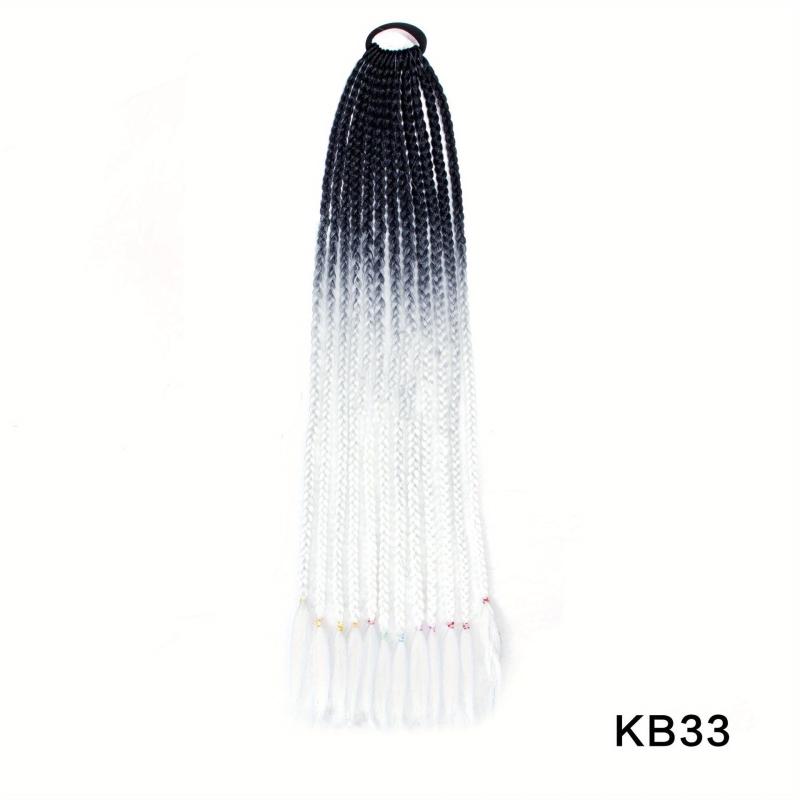 Rainbow Braided Wig Hair Extensions for Women/Girls